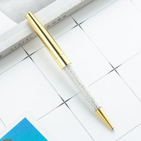 Kristall-Diamant-Kugelschreiber Bling Slim mit schwarzer Tinte für Schulbürobedarf (Roségold/Gold/Silber)