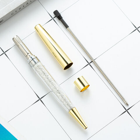 Kristall-Diamant-Kugelschreiber Bling Slim mit schwarzer Tinte für Schulbürobedarf (Roségold/Gold/Silber)