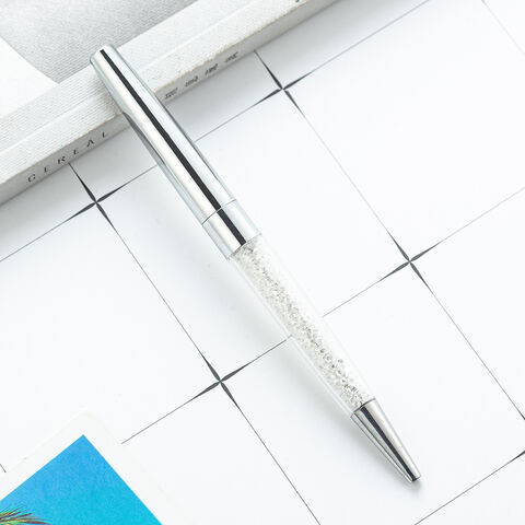 Kristall-Diamant-Kugelschreiber Bling Slim mit schwarzer Tinte für Schulbürobedarf (Roségold/Gold/Silber)