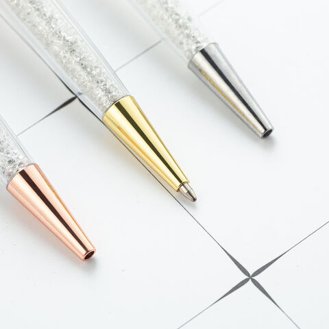 Kristall-Diamant-Kugelschreiber Bling Slim mit schwarzer Tinte für Schulbürobedarf (Roségold/Gold/Silber)