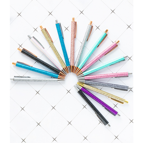 Stylos à paillettes avec nom personnalisé, stylos à bille rétractables,  ensemble de 2 à 15 stylos lisses colorés, cadeau pour cadeau de professeur  de bureau scolaire