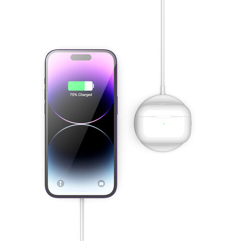 شاحن لاسلكي مغناطيسي سريع Qi بقدرة 15 واط مع كابل شحن USB-C