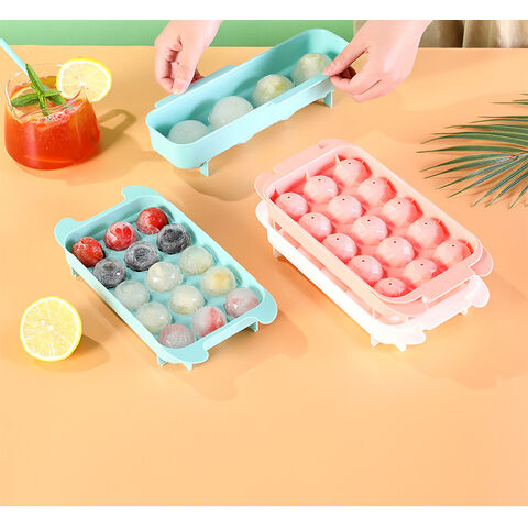Silicone Ice Hockey Mould Large Round Ice Tray With Lid Creative