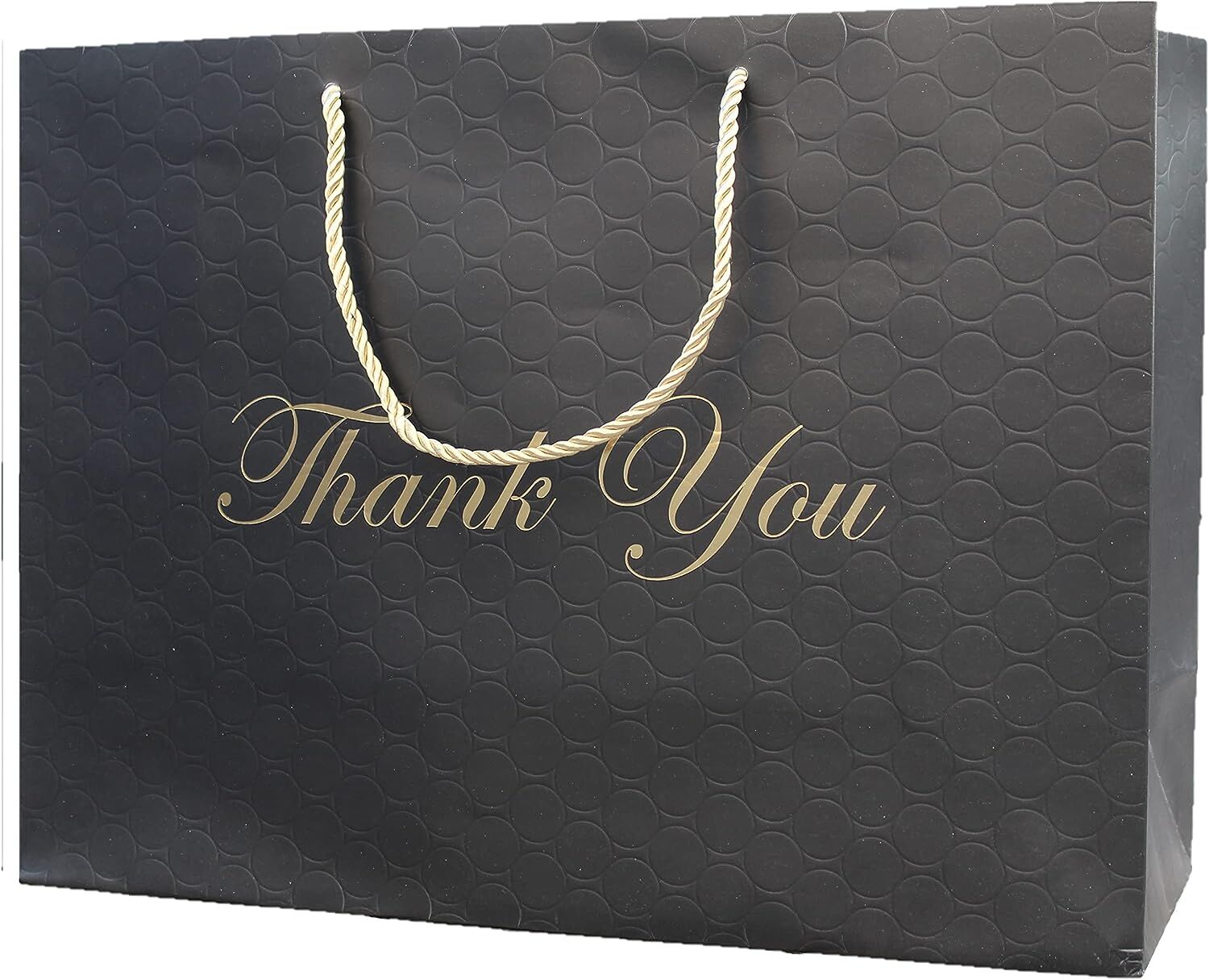 Luxury Matte Quality Boutique Black Paper Gift Bag with Handles