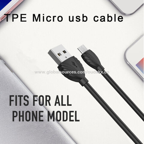 Cable de Datos Micro USB 2.0 de Alta Venta 5V/2.4A Carga Rápida Para Teléfono Móvil
