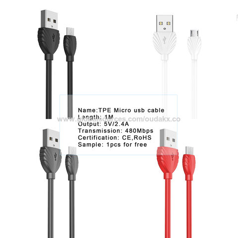 Cable de Datos Micro USB 2.0 de Alta Venta 5V/2.4A Carga Rápida Para Teléfono Móvil