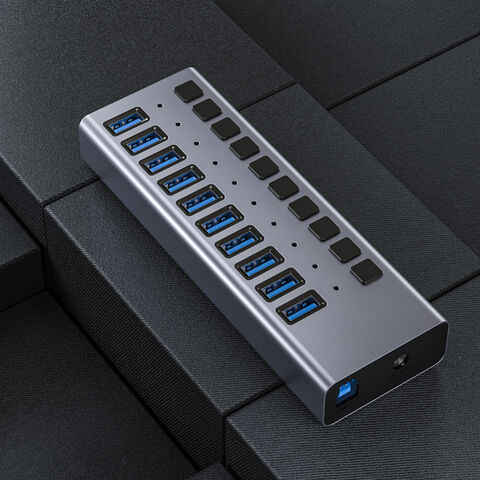 Concentrateur USB 3.0 à 10 ports avec interrupteurs d'alimentation