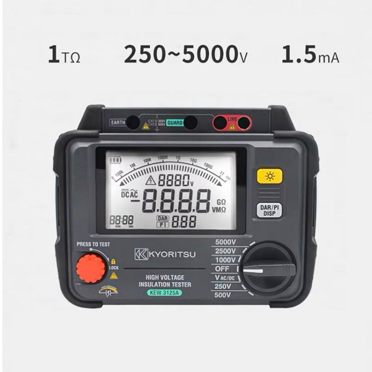 Kyoritsu Kew3125a Digital Megger 5000v High Voltage Insulation Resistance  Tester, Voltage Megger, Insulation Resistance Tester, Resistance Meters -  Buy China Wholesale Digital Megger $1418 | Globalsources.com