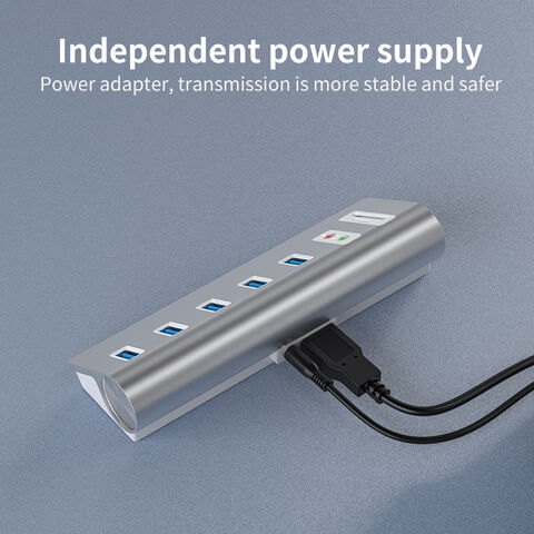 Aluminium 5Gbps 5-Port USB 3.0 Hub mit TF/SD Kartenleser Kombinationen Audioeingang/-ausgang
