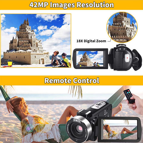 18X Zoom Numérique Appareil Photo, Caméra Vidéo 4K Caméscope Full HD 60FPS,  48,0 MP Webcam Vlogging Enregistreur De Caméra, Caméscopes À Écran Tactile