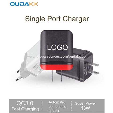 Carregador Universal Tomada US QC3.0 18W AC DC12V/1.5A para Smartphone - Carregamento Rápido