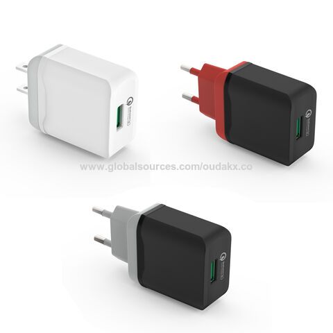 Carregador Universal Tomada US QC3.0 18W AC DC12V/1.5A para Smartphone - Carregamento Rápido