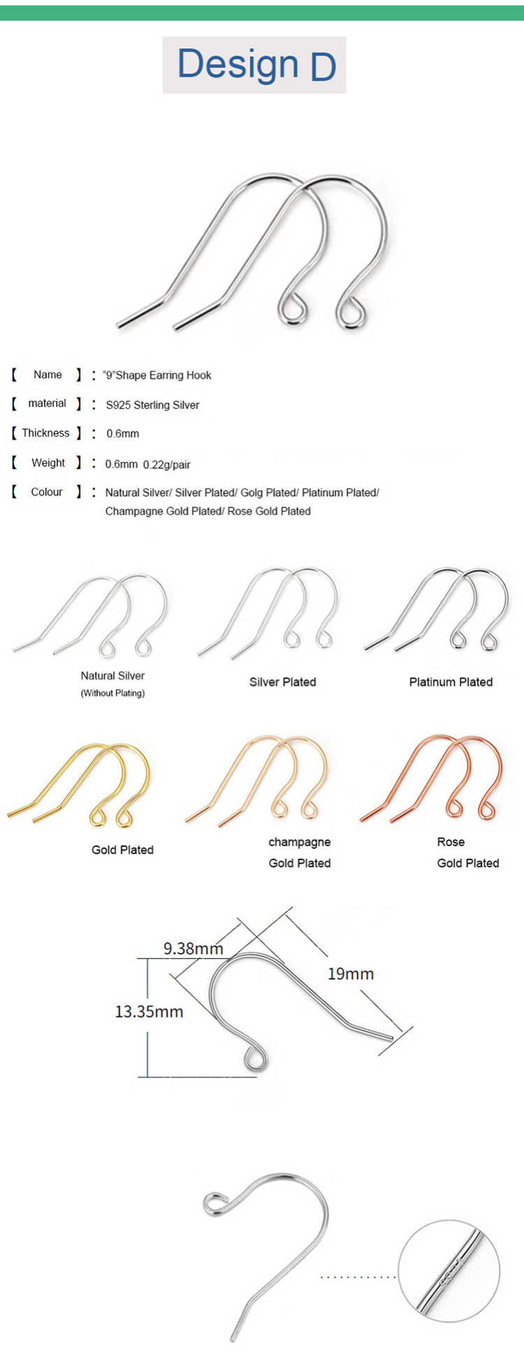 Gold Earring Hooks Bulk, Hypoallergenic French Fish Ear Wire for
