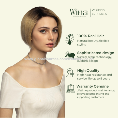 Echthaarperücken Fabrik, Full Lace Front Perücke, True Scalp 4D oder Lace Front 3D, kurzes lockiges Haar 20-25cm, goldene Farbe | Perücken Vietnam