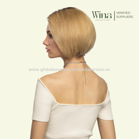 Echthaarperücken Fabrik, Full Lace Front Perücke, True Scalp 4D oder Lace Front 3D, kurzes lockiges Haar 20-25cm, goldene Farbe | Perücken Vietnam
