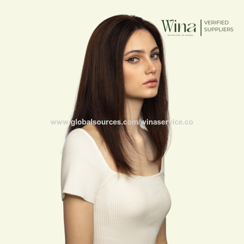 Fabrik für Echthaarperücken, Full Lace Front Perücke, True Scalp 4D oder Lace Front 3D, Naturfarbe, 45 cm langes, glattes Haar | Perücken Vietnam