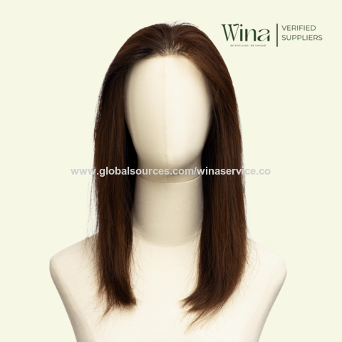 Fabrik für Echthaarperücken, Full Lace Front Perücke, True Scalp 4D oder Lace Front 3D, Naturfarbe, 45 cm langes, glattes Haar | Perücken Vietnam