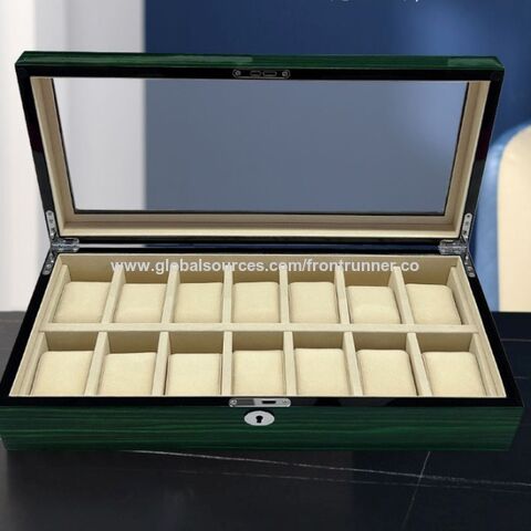 Hersteller von kundenspezifischen Holzkisten, Exporteur von Holzuhrboxen, Schwarze Uhrenbox, Uhrenaufbewahrungskoffer für 6 Uhren, Schwarze Uhrenaufbewahrungsbox