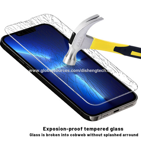 Protector de pantalla de vidrio templado ultra claro 2.5D para iPhone 13 con doble resistencia