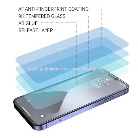 Protector de pantalla de vidrio templado ultra claro 2.5D para iPhone 13 con doble resistencia