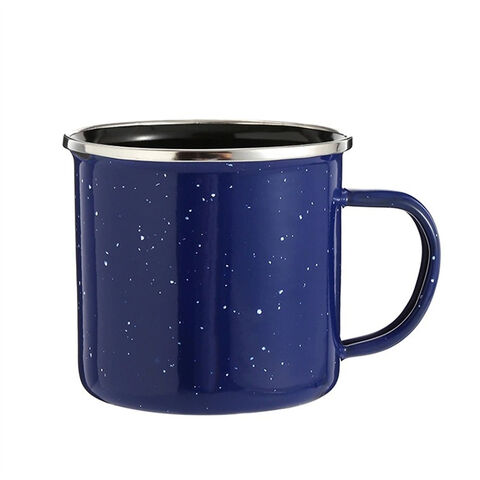 Imusa 1.25 Quart Blue Speckled Enamel on Steel Mug for Indoor or