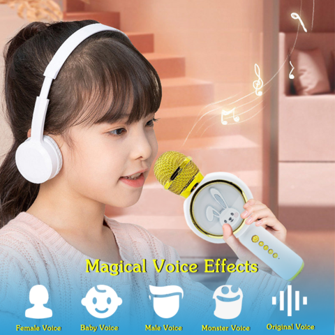 Micro pour enfant de karaoké Bluetooth pour téléphone avec lumière LED •  Enfant World