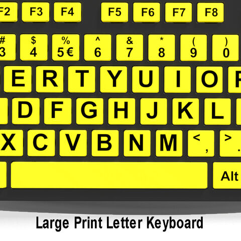 Teclado com Fio de Impressão Grande Branco, Letras Jumbo em Negrito, Teclado Silencioso Retroiluminado com Caracteres Oversized, 104 Teclas para Idosos