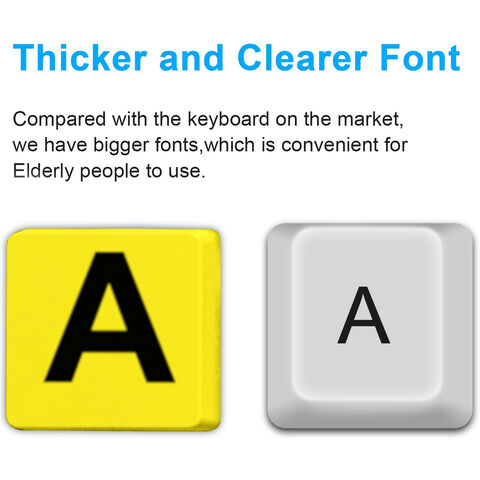Teclado com Fio de Impressão Grande Branco, Letras Jumbo em Negrito, Teclado Silencioso Retroiluminado com Caracteres Oversized, 104 Teclas para Idosos