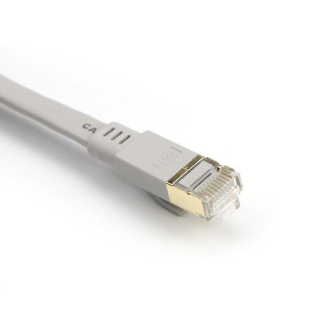 كابل شبكة Cat8 28AWG عالي السرعة، كابل اتصال 40 جيجابت في الثانية 2000 ميجاهرتز SFTP مضفر مسطح RJ45، كابل توصيل إنترنت