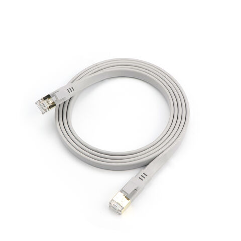 كابل شبكة Cat8 28AWG عالي السرعة، كابل اتصال 40 جيجابت في الثانية 2000 ميجاهرتز SFTP مضفر مسطح RJ45، كابل توصيل إنترنت