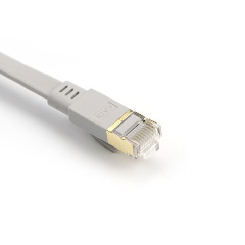 كابل شبكة Cat8 28AWG عالي السرعة، كابل اتصال 40 جيجابت في الثانية 2000 ميجاهرتز SFTP مضفر مسطح RJ45، كابل توصيل إنترنت