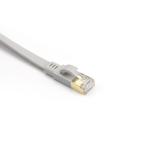 كابل شبكة Cat8 28AWG عالي السرعة، كابل اتصال 40 جيجابت في الثانية 2000 ميجاهرتز SFTP مضفر مسطح RJ45، كابل توصيل إنترنت