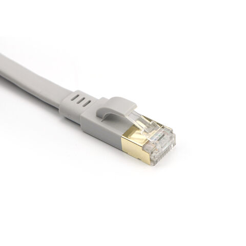 كابل شبكة Cat8 28AWG عالي السرعة، كابل اتصال 40 جيجابت في الثانية 2000 ميجاهرتز SFTP مضفر مسطح RJ45، كابل توصيل إنترنت
