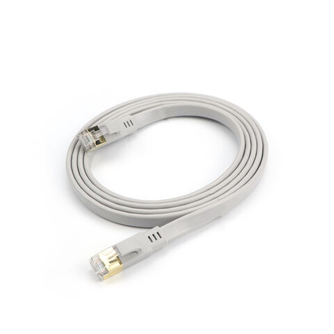 كابل شبكة Cat8 28AWG عالي السرعة، كابل اتصال 40 جيجابت في الثانية 2000 ميجاهرتز SFTP مضفر مسطح RJ45، كابل توصيل إنترنت