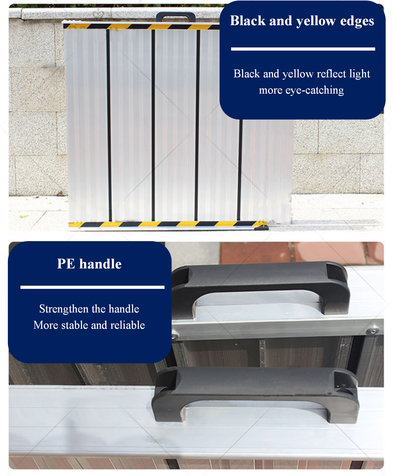 Chinese Factory Lightweight Silver Three Fold Aluminum Wheelchair Ramps ...
