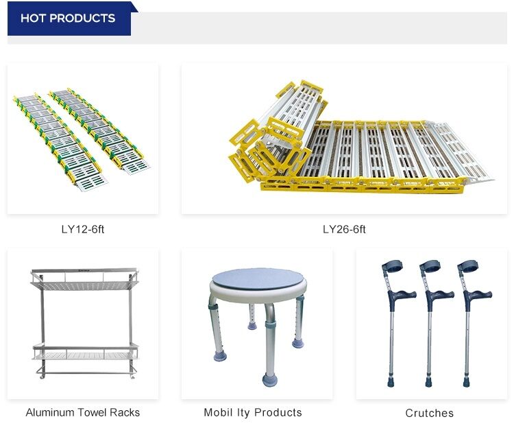 Chinese Factory Lightweight Silver Three Fold Aluminum Wheelchair Ramps ...