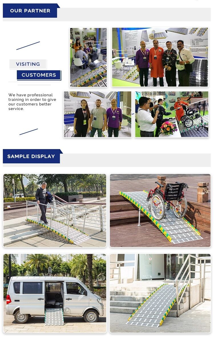 China Ramp Chinese Factory Lightweight Silver Three Fold Aluminum Wheelchair Ramps ...