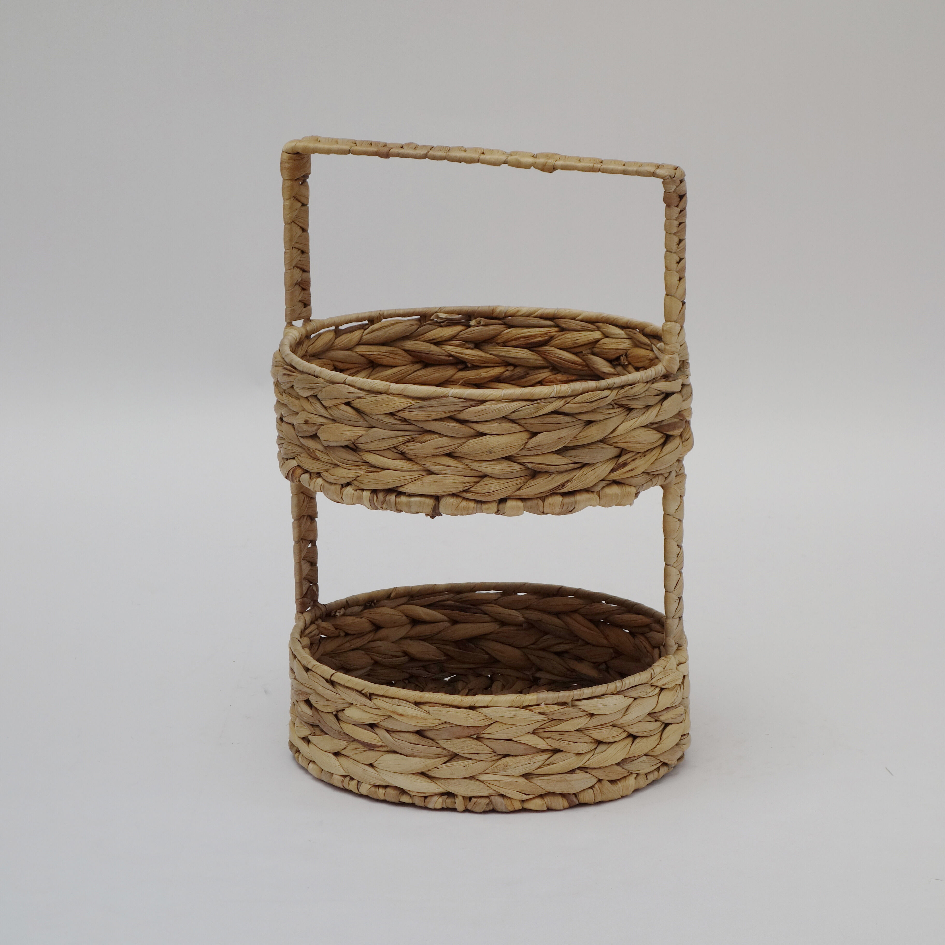 Buy Wholesale China 2-tier Water Hyacinth Storage Baskets, Handwoven ...