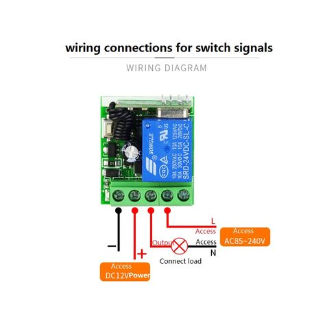 Smart Home 433MHz DC 12V 1CH Wireless Remote Switch Relay Receiver Transmitter Universal Remote Control Switch Module and RF Transmitter Remote