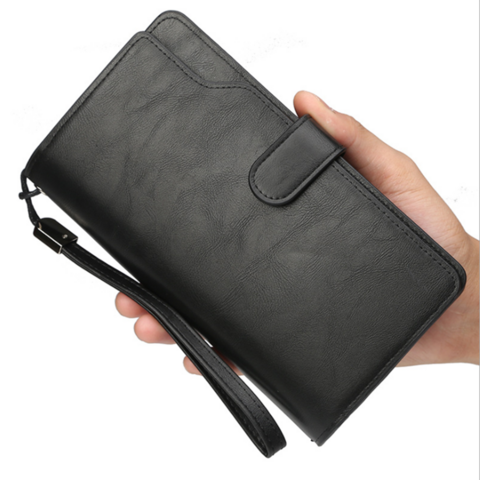 Men's black (orange inside) RFID blocking leather wallet 20 cards! |  rallegra-bon-gout
