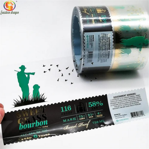 Label Vinyl Holografik Kustom Roll dengan Pencetakan Logo Die Cut, Kertas Stiker PET Tahan Air