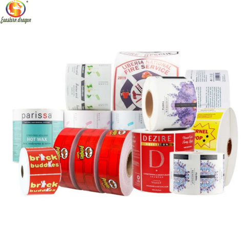 Label Vinyl Holografik Kustom Roll dengan Pencetakan Logo Die Cut, Kertas Stiker PET Tahan Air