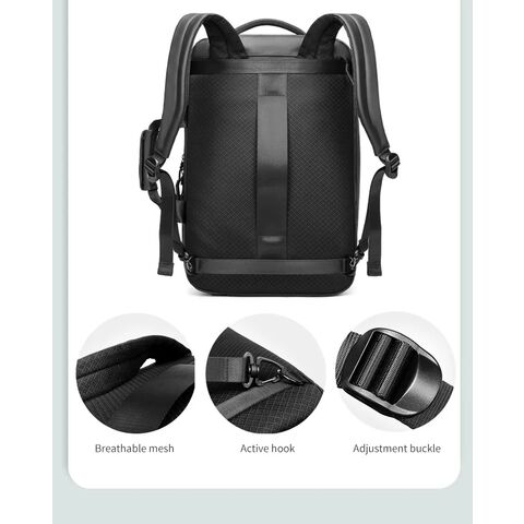 1pc Mochila de cuero suave de PU para hombres, de gran capacidad,  impermeable y resistente al desgaste para computadora