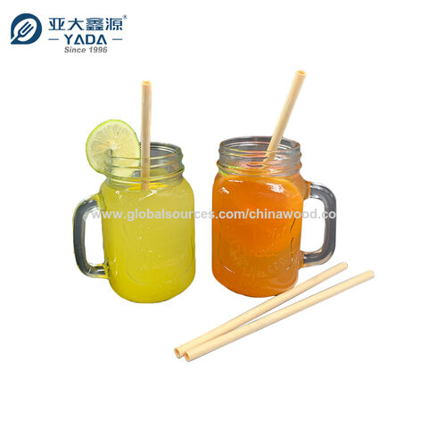 Yada Pailles en Bambou Jetables de Haute Qualité 12*220mm, Rayées et Colorées, pour Bubble Tea et Fêtes
