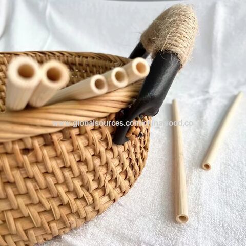 Yada Pailles en Bambou Jetables de Haute Qualité 12*220mm, Rayées et Colorées, pour Bubble Tea et Fêtes