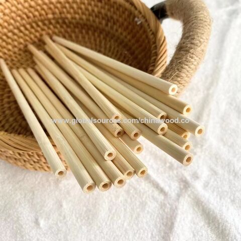 Yada Pailles en Bambou Jetables de Haute Qualité 12*220mm, Rayées et Colorées, pour Bubble Tea et Fêtes