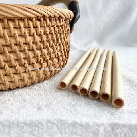 Yada Pailles en Bambou Jetables de Haute Qualité 12*220mm, Rayées et Colorées, pour Bubble Tea et Fêtes