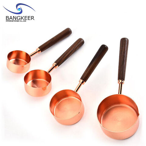 White and Copper Kitchen Utensils - 18 PC Copper Cooking Utensils Set  Includes Copper Utensil Holder, White & Copper Measuring Cups and Spoons,  Rose