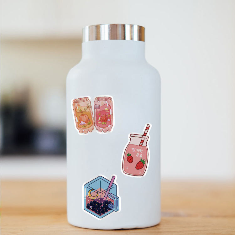 Buy Wholesale China 50pcs Kawaii Boba Milk Tea Drink Sticker Label For ...