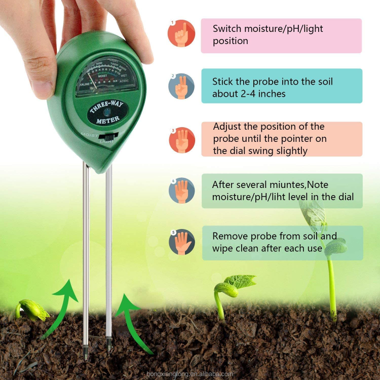 Soil Moisture Meter Plant Soil Tester Monitor Humidity Detector Hygrometer  Flower Water Analyzer Testing Instrument Garden Tool